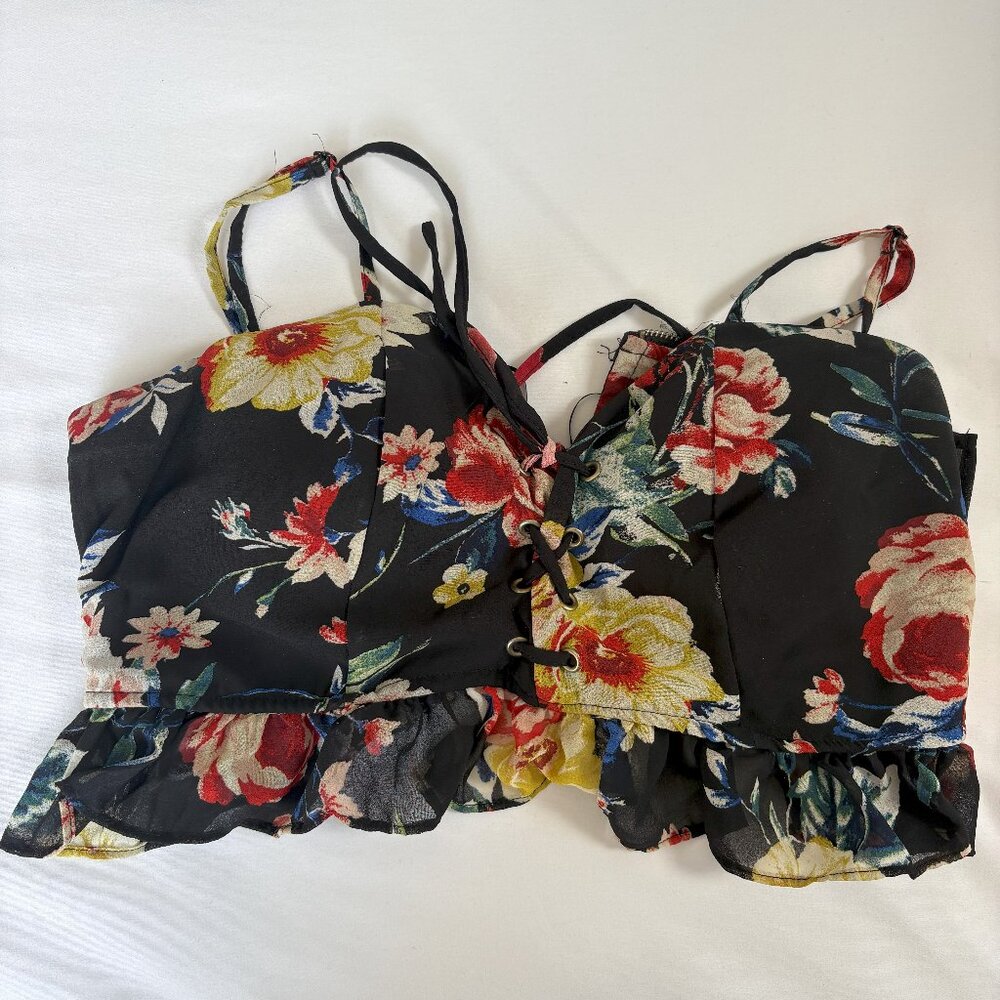 Black and floral tank